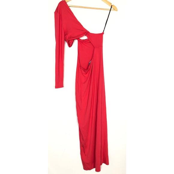 SER.O.YA Ivana One Sleeve Dress Midi Coral NWOT XS - Picture 5 of 8